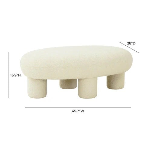 Furniture Edit Discus Boucle Ottoman Bench Footstool