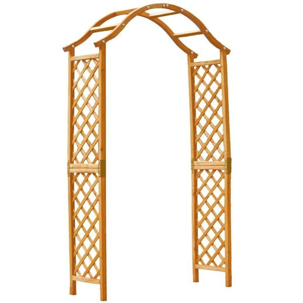 Gr8 Garden Garden Arch Wooden Pergola Feature Trellis Rose Climbing Plant Archway Tan Frame
