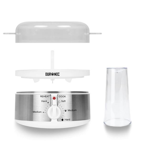 Duronic Electric Egg Boiler EB35 WE Steamer for Eggs 350W Automatic Egg Boiler Electronic Omelette Maker Poacher for 7 Soft, Medium & Hard Boiled Eggs