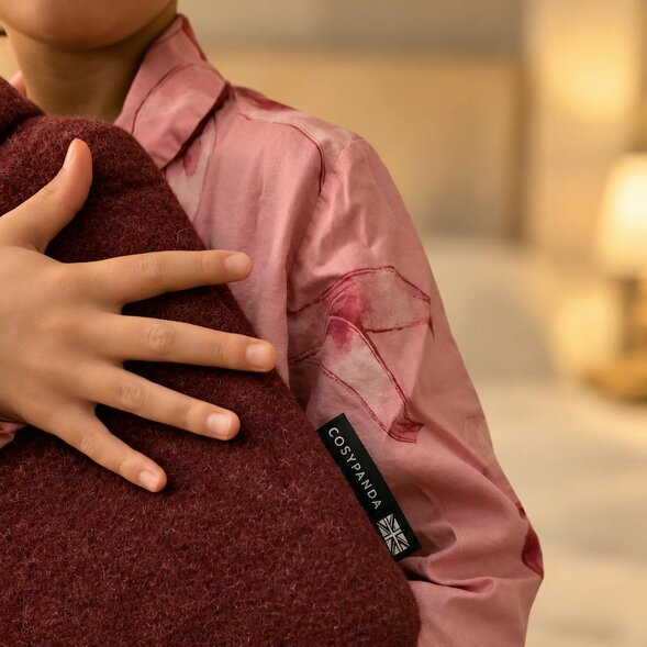 CosyPanda Burgundy Merino Wool 2 Litre Hot Water Bottle