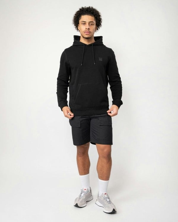 BOSS Orange Wetalk Mens Pullover Hoodie With Logo Patch NOS - Black 001