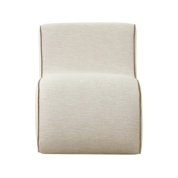 Furniture Edit Senna Cream Basketweave Accent Occasional Chair