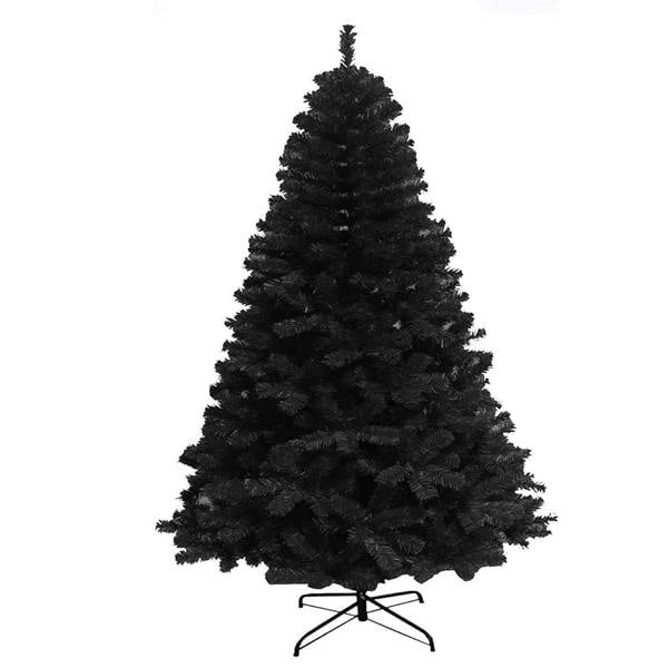 4ft to 12ft Black Artificial Alaskan Pine Christmas Trees with Metal Stand and PVC Branches image 1