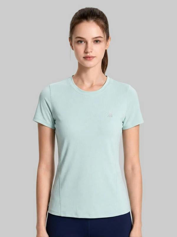 Anniou Women's Crew Neck Quick-drying T‑Shirt - Light Green