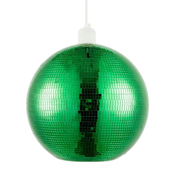 Shiny Disco Mosaic Ball in Emerald Green Mirrored Tiled Retro Style Image 5