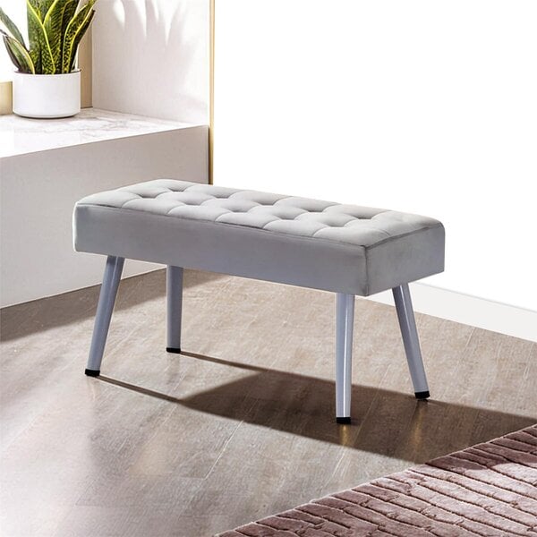 Kosy Koala Dining Table and 4 Chairs With Bench Dark Grey, 4 Grey Velvet Chairs Wood Dining Set Furniture