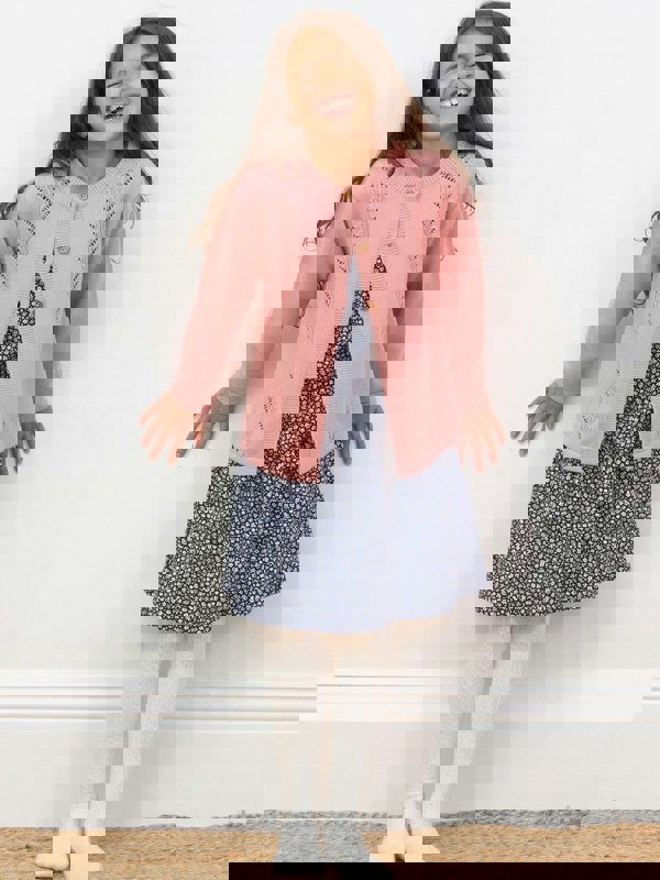 Kite Girls Organic Together Cardi Dusky Pink