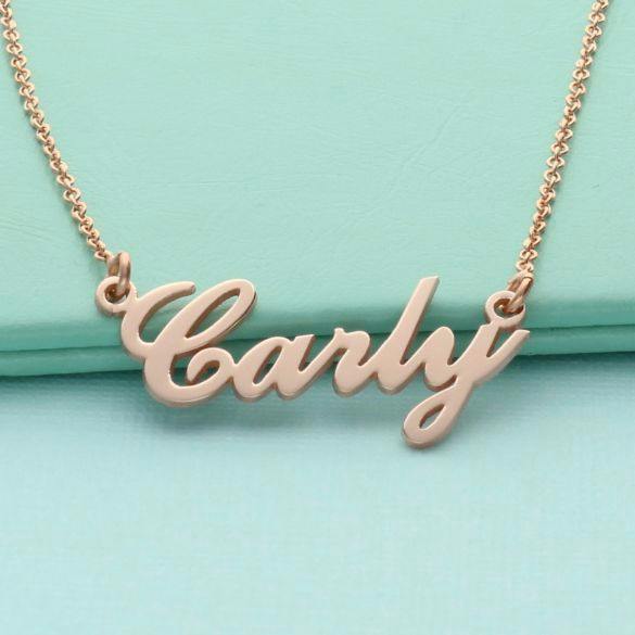 Christopher James of London 9ct Rose Gold Plated Carrie Style Personalised Name Necklace (Sex & The City)