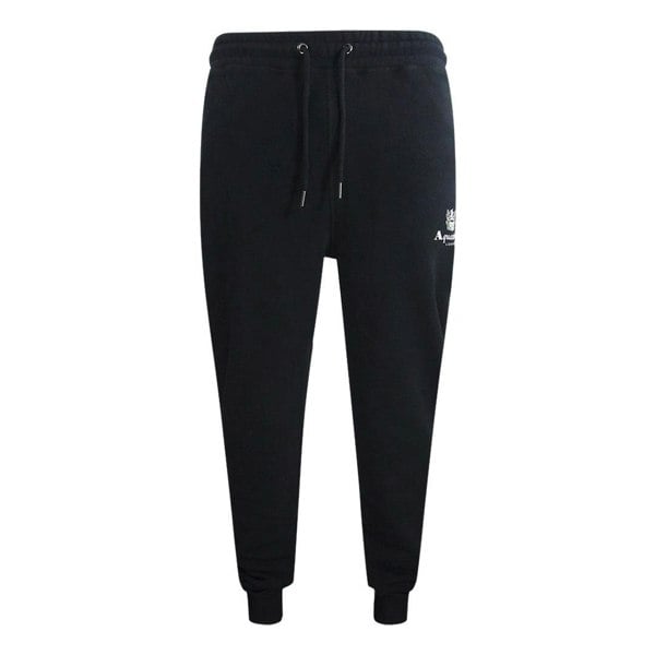Aquascutum Mens Active Basic Ribbed Jogging Bottoms - Black