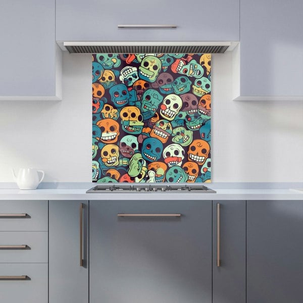 Warren Reed - Designer Smiling Skulls Pattern Kitchen Splashback