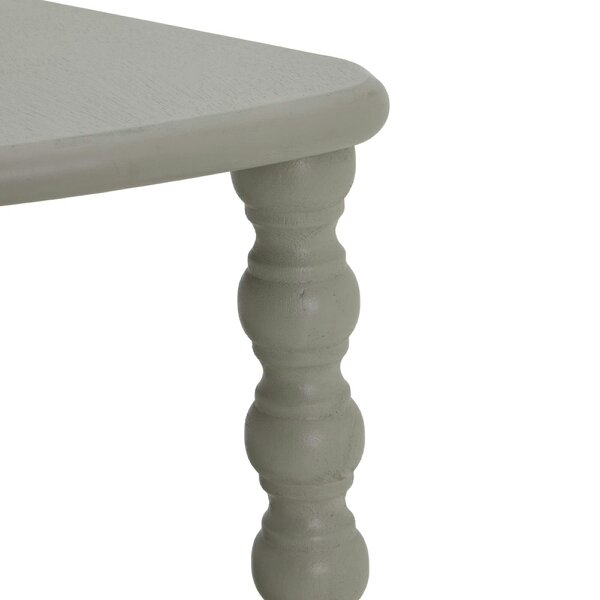 Wyld Haus Thuy Grey Wood Half Moon 3 Tier Side Table