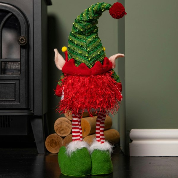 Samuel Alexander 46cm Battery Operated Light up Standing Christmas Elf Gonk with Warm White LEDs