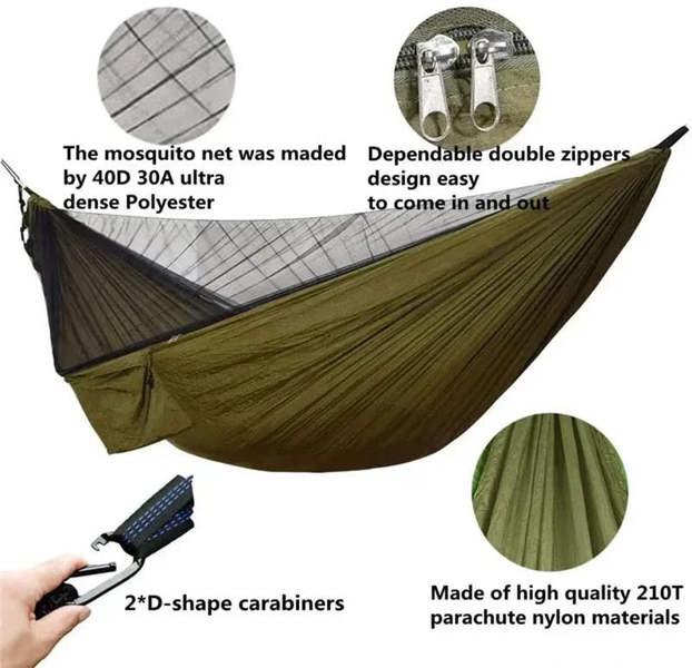 Portable Hammock with Canopy & Bug Net - Ideal for Camping swallowtail