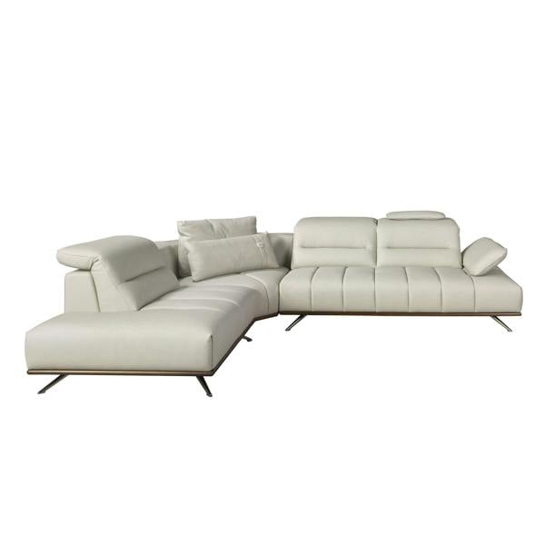 Angel Cerdá Corner sofa in light grey leather 6243/6244