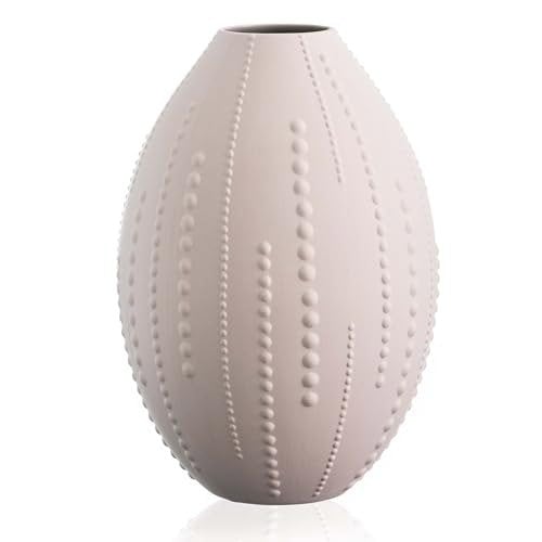 Diamante Matt Sand Smooth Earthenware Vase - 29cm Tall