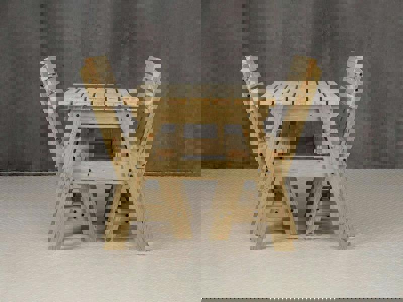 Victoria Space-Saving Picnic Table and Benches Set with Backrest – Wooden Outdoor Dining Set for Gardens and Patios
