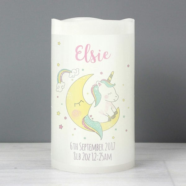 Personalised Memento Company Personalised Baby Unicorn Nightlight LED Candle