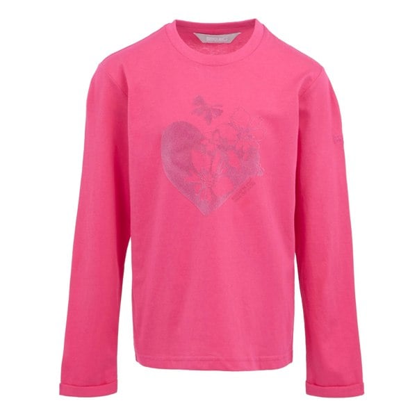 Regatta Childrens/Kids Wenbie III Hearts & Flowers Long-Sleeved T-Shirt - Hot Pink