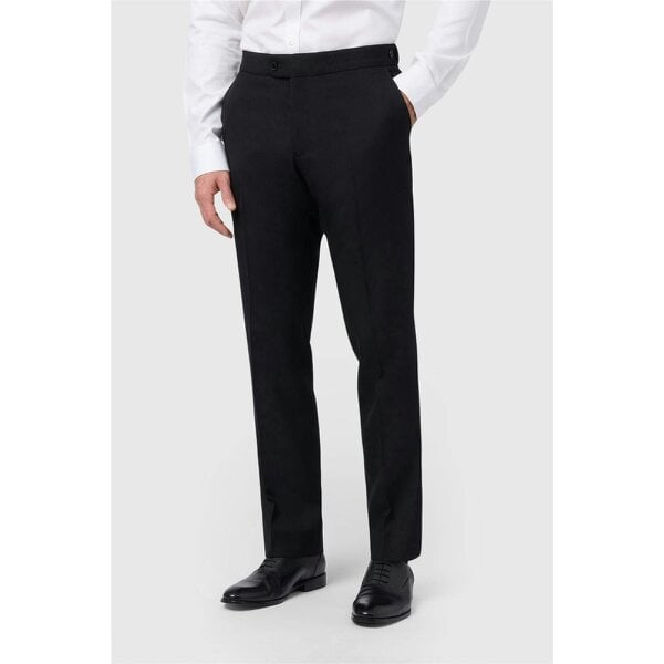 Alexandre Silver Alexandre Regular Fit Berwick Black Wool Herringbone Trousers