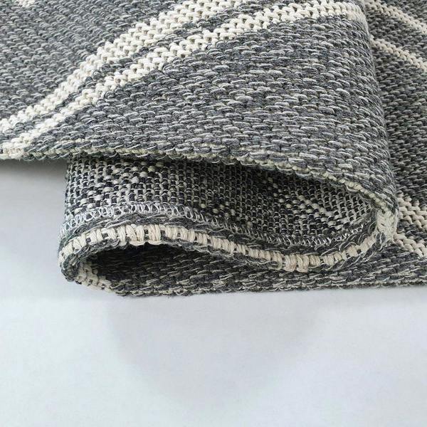 Cotton Grey Rug Diamond Geometric Pattern