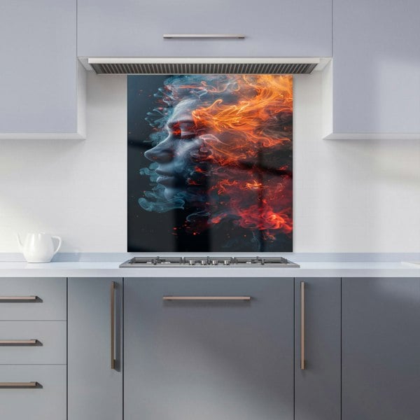 Warren Reed - Designer Fiery Mindscape: Portrait In Flames Kitchen Splashback