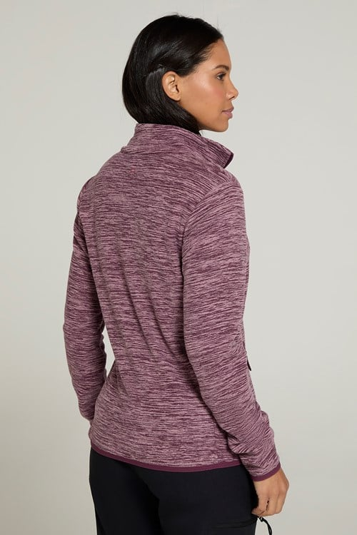 Mountain Warehouse Womens/Ladies Snowdon II Melange Full Zip Fleece Jacket - Burgundy