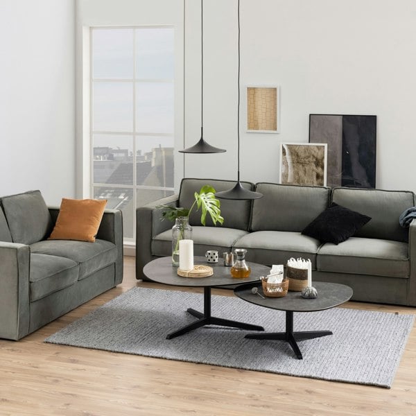 Furniture To Go Barnsley Black Ceramic Coffee Table 84x77x34 cm
