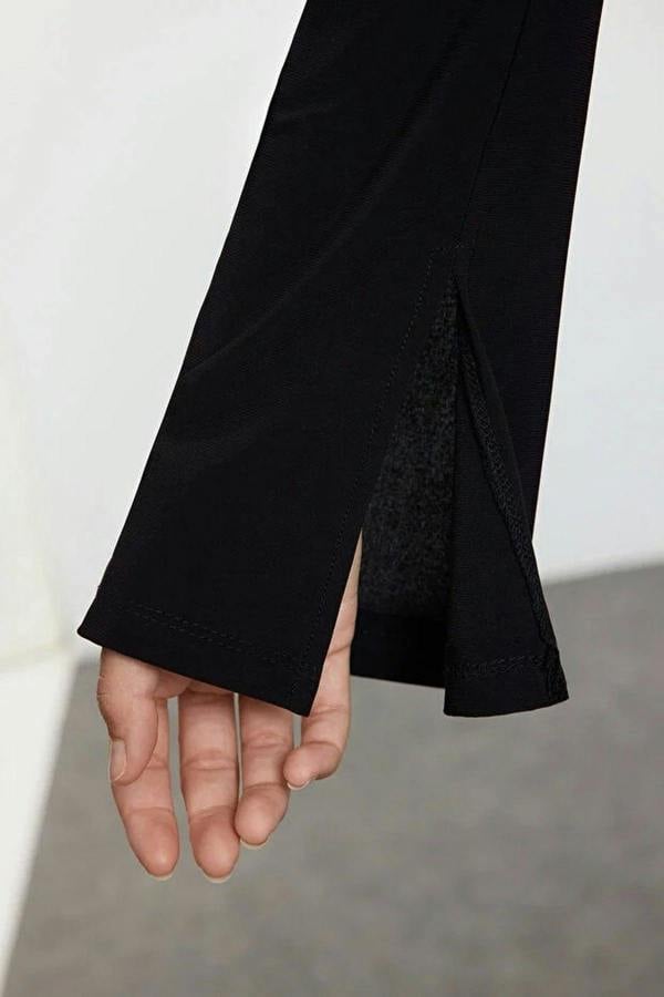 WOVCOR Knit Blouse with Tie Detail