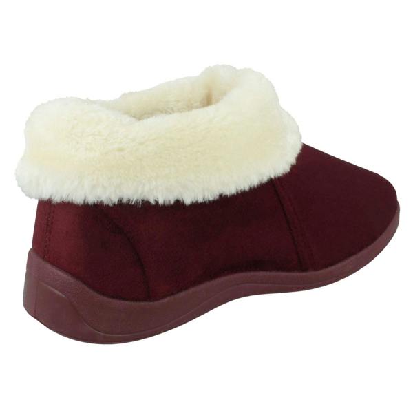 Rose Bank Ladies Rose Bank Memory Foam Velour Bootee Slippers Sharon