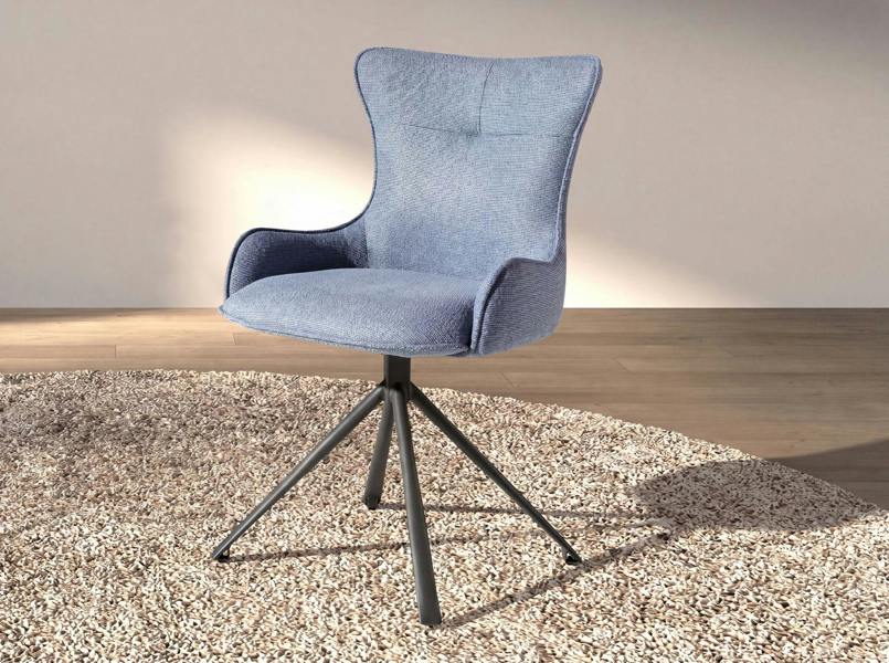 Angel Cerdá Swivel chair in blue fabric 4204