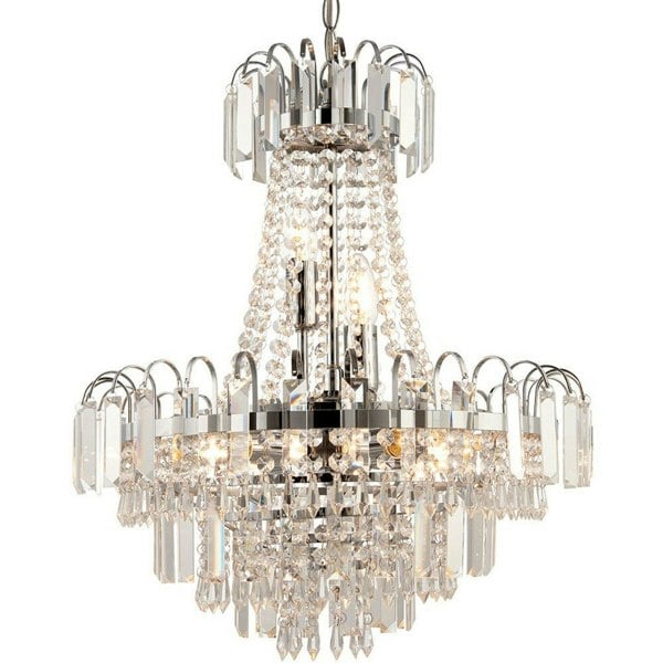 Hanging Ceiling Chandelier Pendant 6 Light Glass Retro Lamp Bulb Holder Fitting Loops