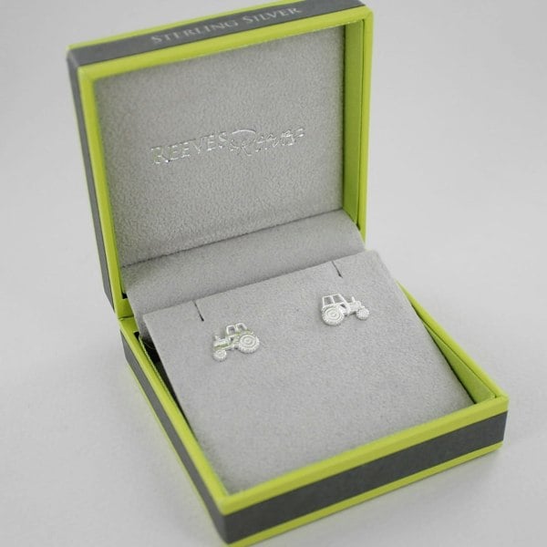 Sterling Silver Tractor Stud Earrings - Reeves & Reeves