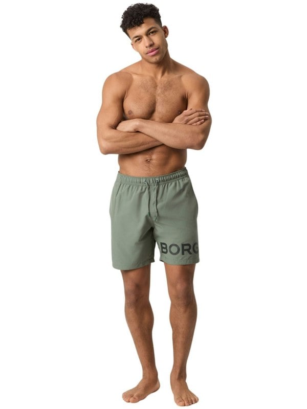 Bjorn BorgSwim ShortsBorg Logo Swim Shorts, Agave GreenBoxers & Briefs