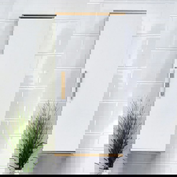 Showerdrape Nola Matt White & Bamboo Single Wall Bathroom Cabinet