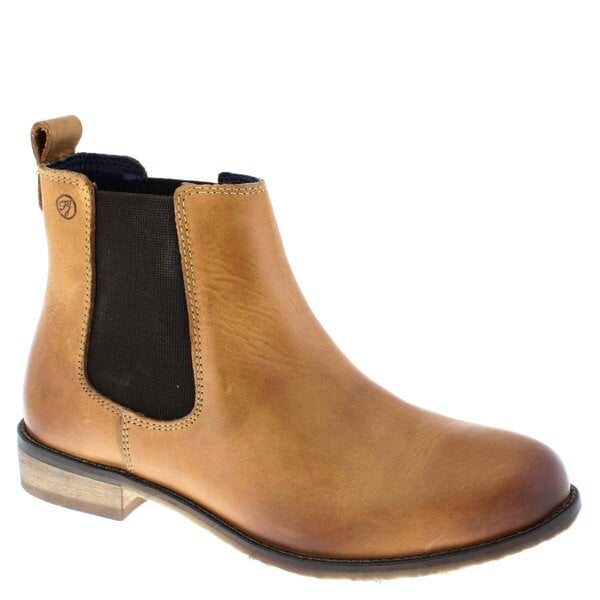 Frank James Aintree Ladies Leather Pull On Chelsea Boots - Camel Tan