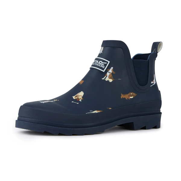 Regatta Womens Harper Dog Print Low Wellington Boots - Navy