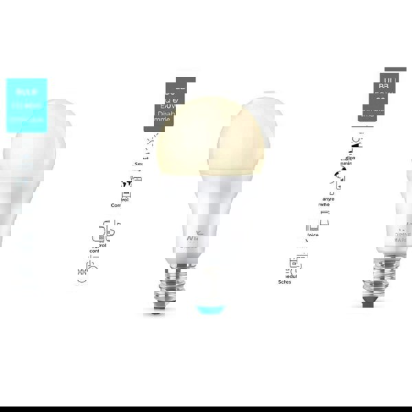 WiZ A60 E27 Screw Mount Dimmable Smart Lightbulb