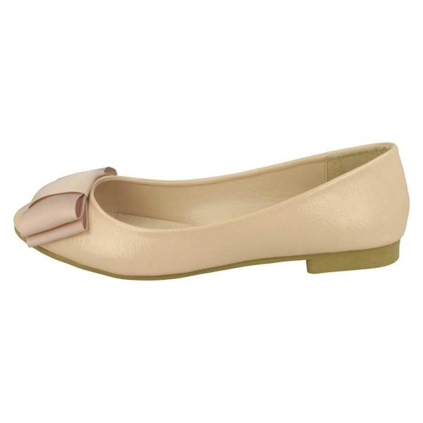 Spot On Ladies Spot On Crinkle Patent Ballerinas
