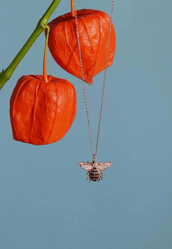 Honey Bee Pendant Necklace Silver - LATELITA Necklaces