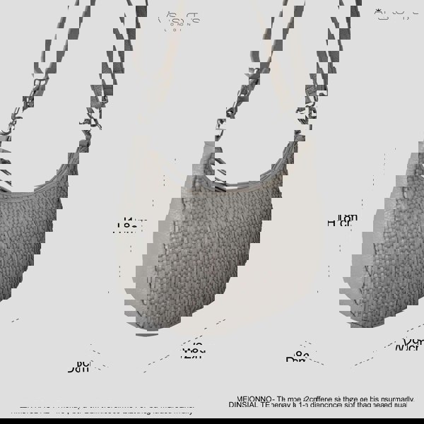 Real Hide Bags 'Wonder Weave' Ice Grey Real Leather Woven Designer Shoulder Crossbody Bag