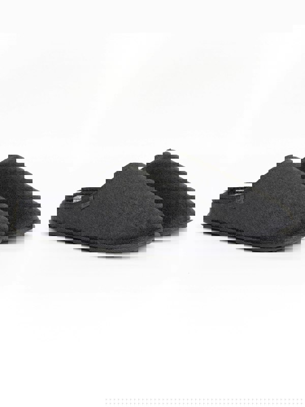 Crosshatch Miyabi Fur Slipper Mule Black