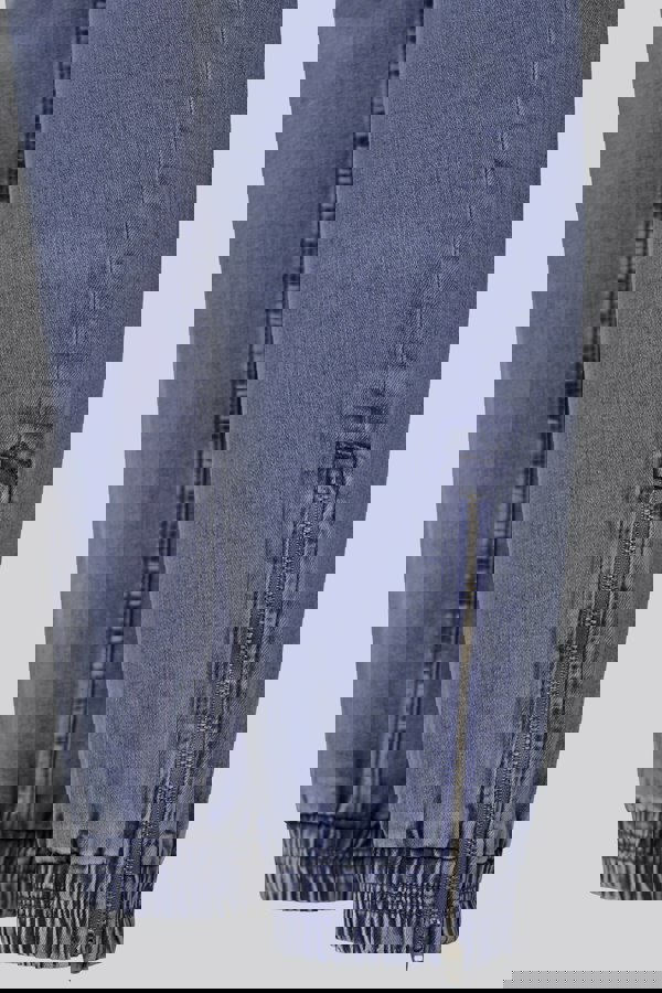 ENORSIA Women’s Mid Blue Zip-Cuff Denim Jogger Pants