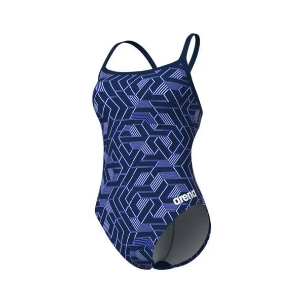 Navy Arena Escape Challenge swimsuit with blue geometric design