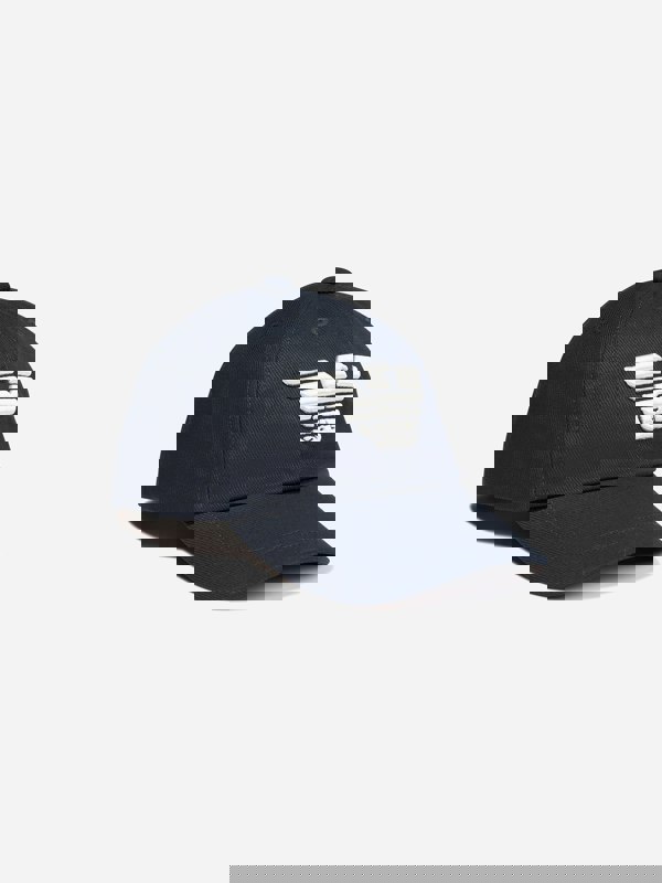 Emporio Armani Kids Logo Baseball Cap in Navy