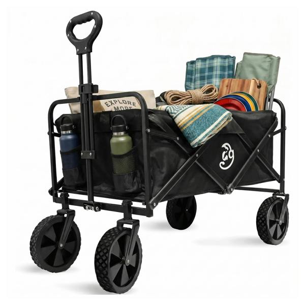 Dragodirect Foldable Wagon Cart with Adjustable Handle for Camping Shopping
