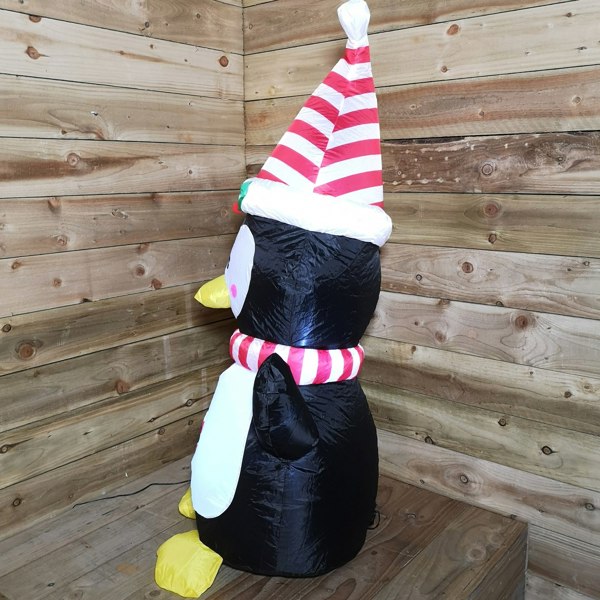Samuel Alexander 4ft (120cm) LED Christmas Inflatables Outdoor Penguin With Candy Cane Decorations
