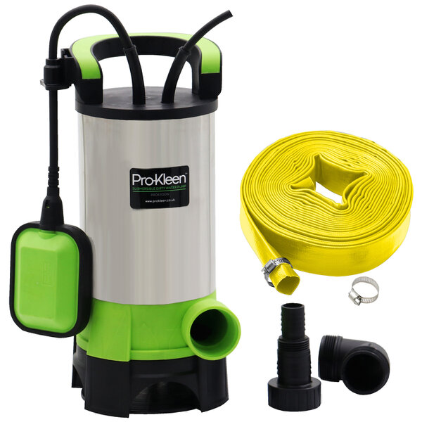 Mylek Pro-Kleen Submersible Water Pump Electric 1100W Stainless Steel with 10m Heavy Duty Hose