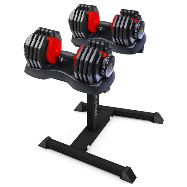 Strongology Homeology Strongology Urban25 Red Adjustable Dumbbell Pair with Free Durable Steel Adjustable Urban25 Dumbbell Floor Stand