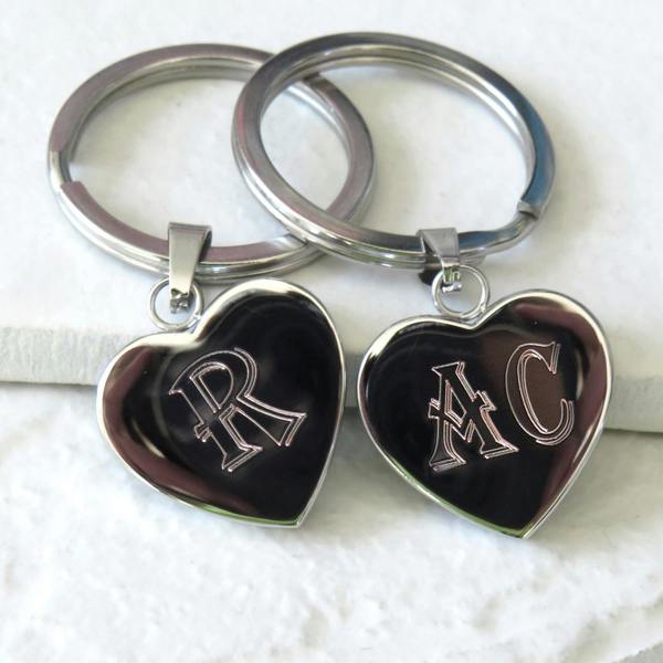 Aye Do Gifts Algerian Heart Keyring with Initials