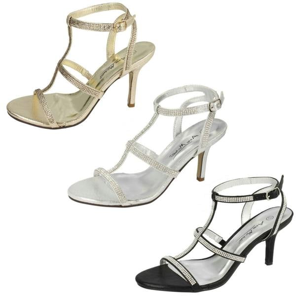 Anne Michelle Ladies Anne Michelle Bar Strap Heeled Sandal
